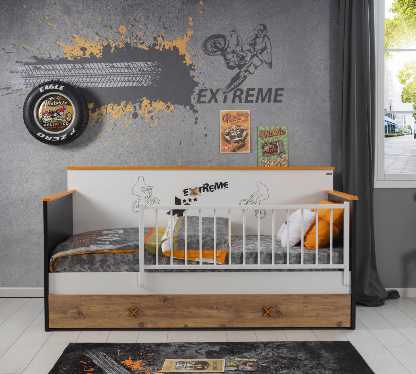 Ritmik Studiobett Extreme Schwarz Weiß Orange 90x200