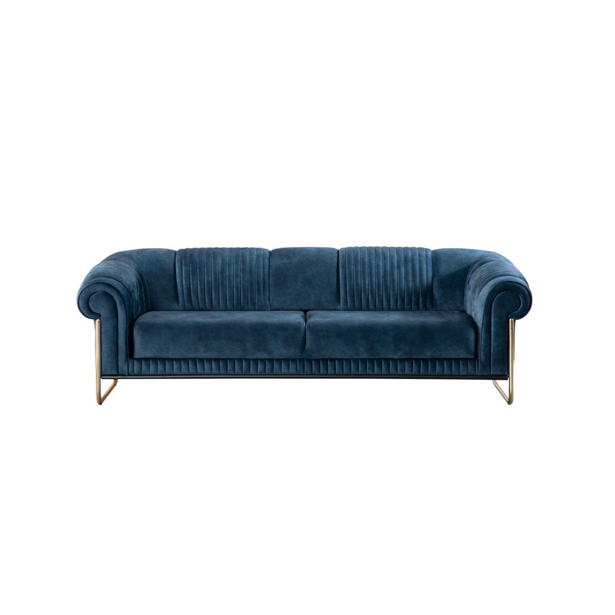 Weltew Design Sofa 3-Sitzer Bornova Blau