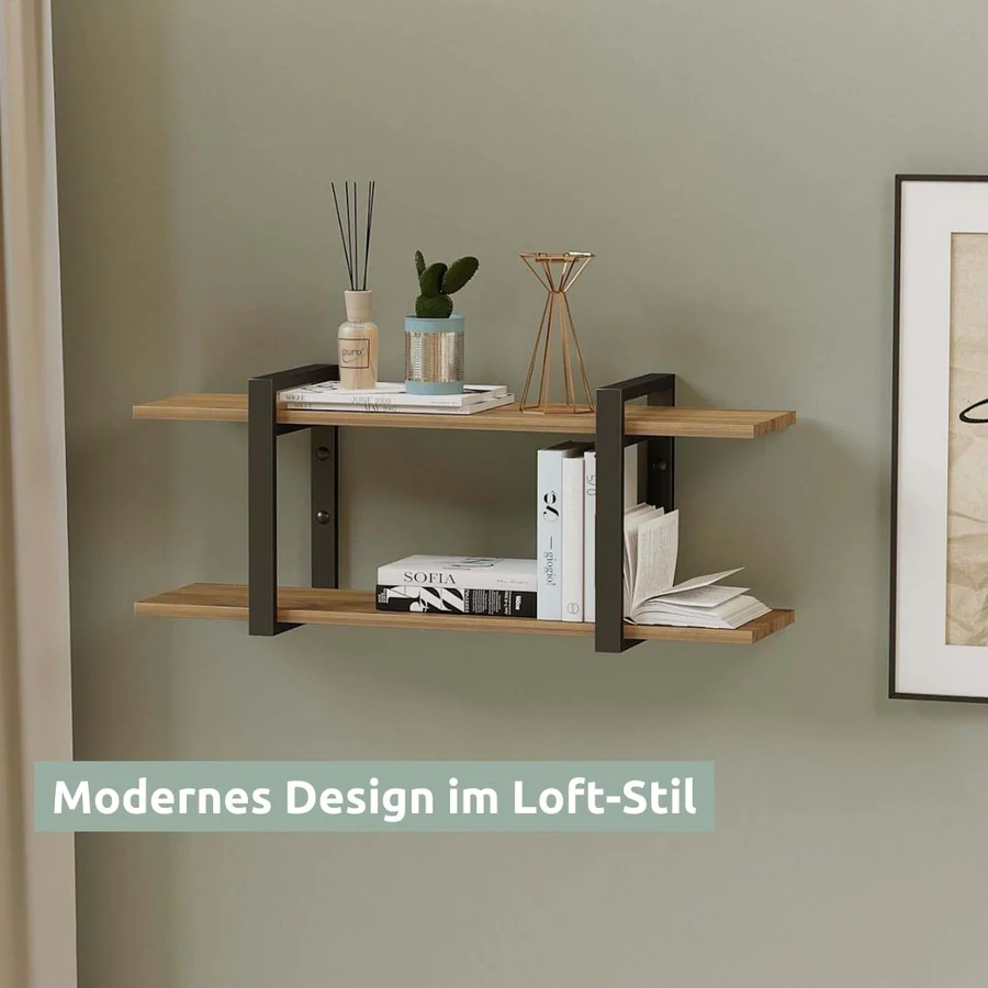 Holz4Home Wandregal aus Eichenholz Modernes Design 