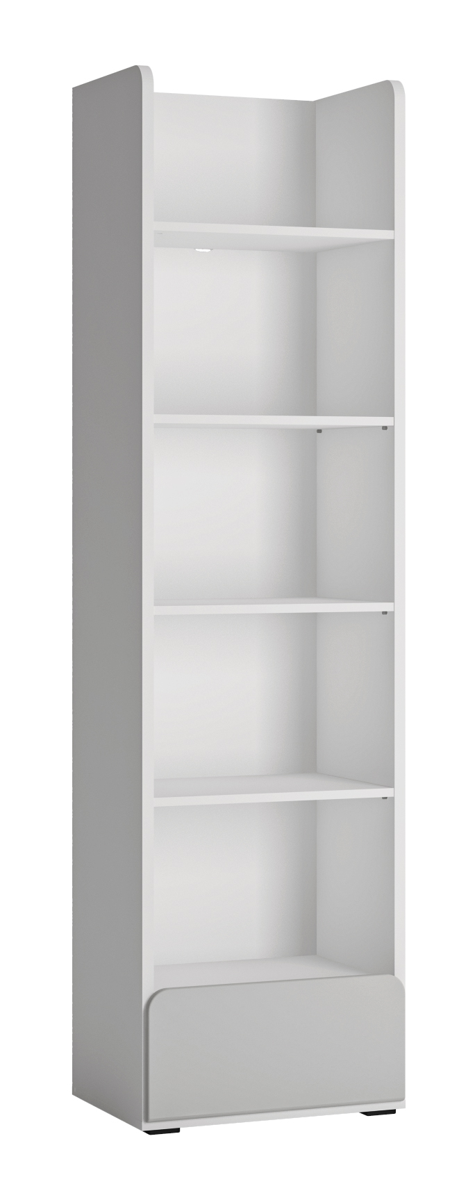 Furnival Bücherregal Albi mit Schublade Weiß Grau