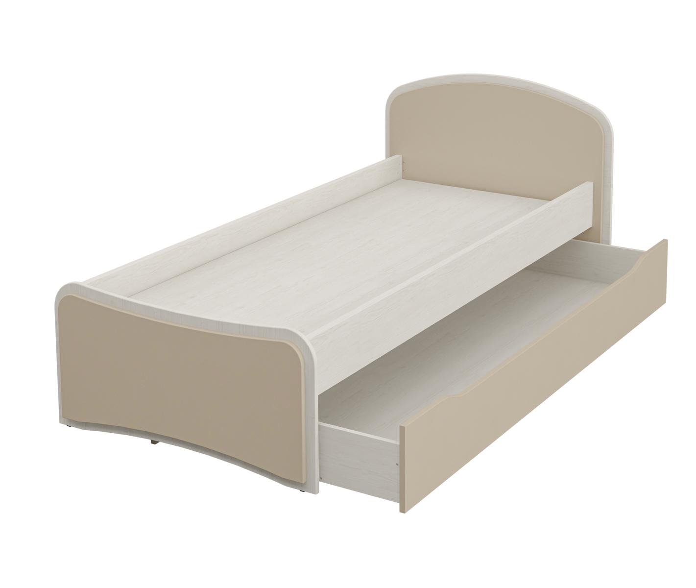 Neman Kinderbett Kombi mit Bettkasten 80x190 cm Cappuccino Weiß