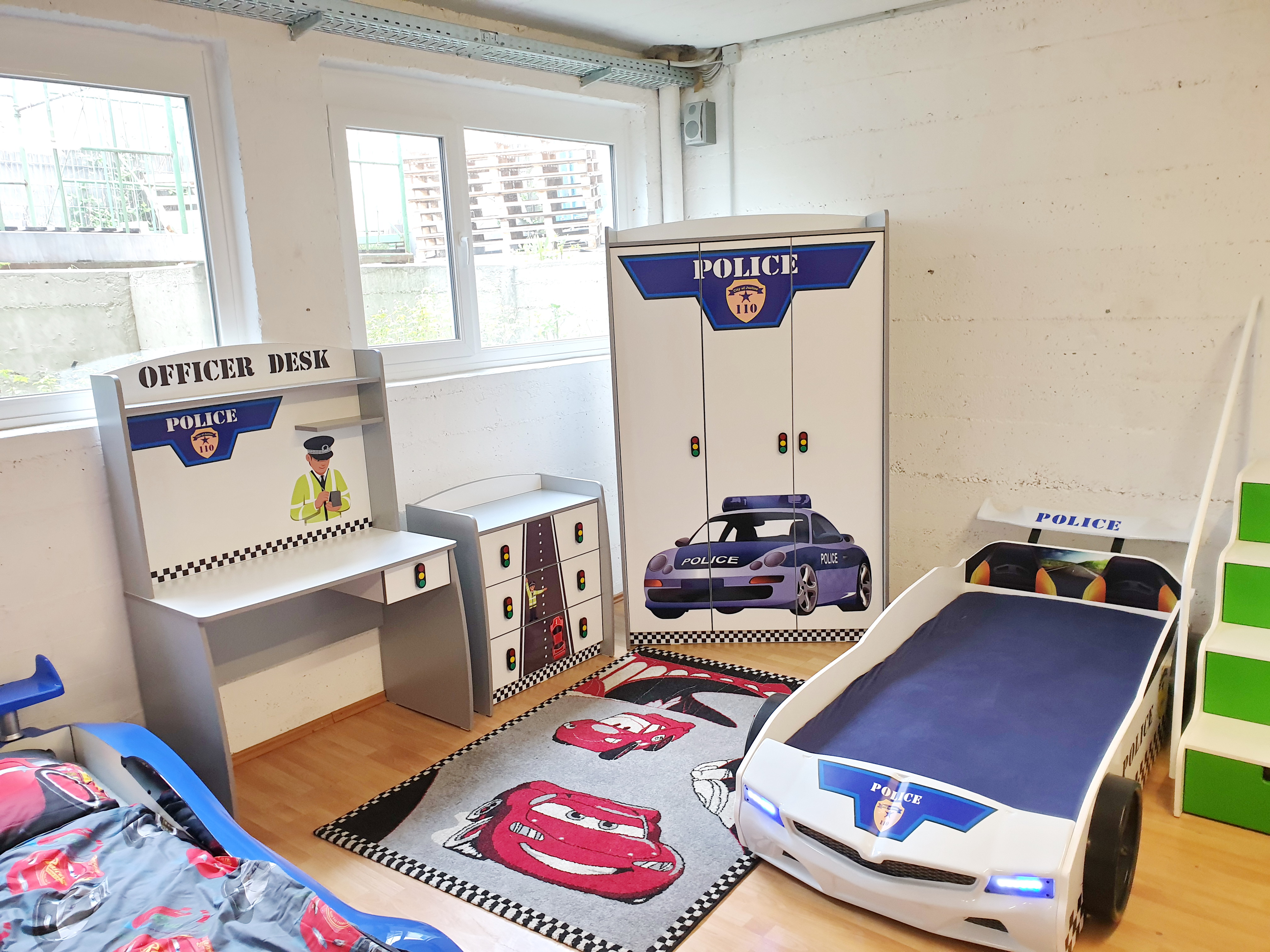Autobett Kinderzimmer Set Police Ausstellungsstücke