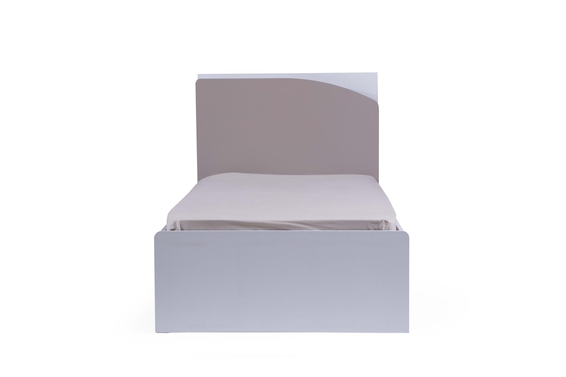 Benimodam Jugendzimmer Einzelbett Torino Grau/Weiß 100x200 cm
