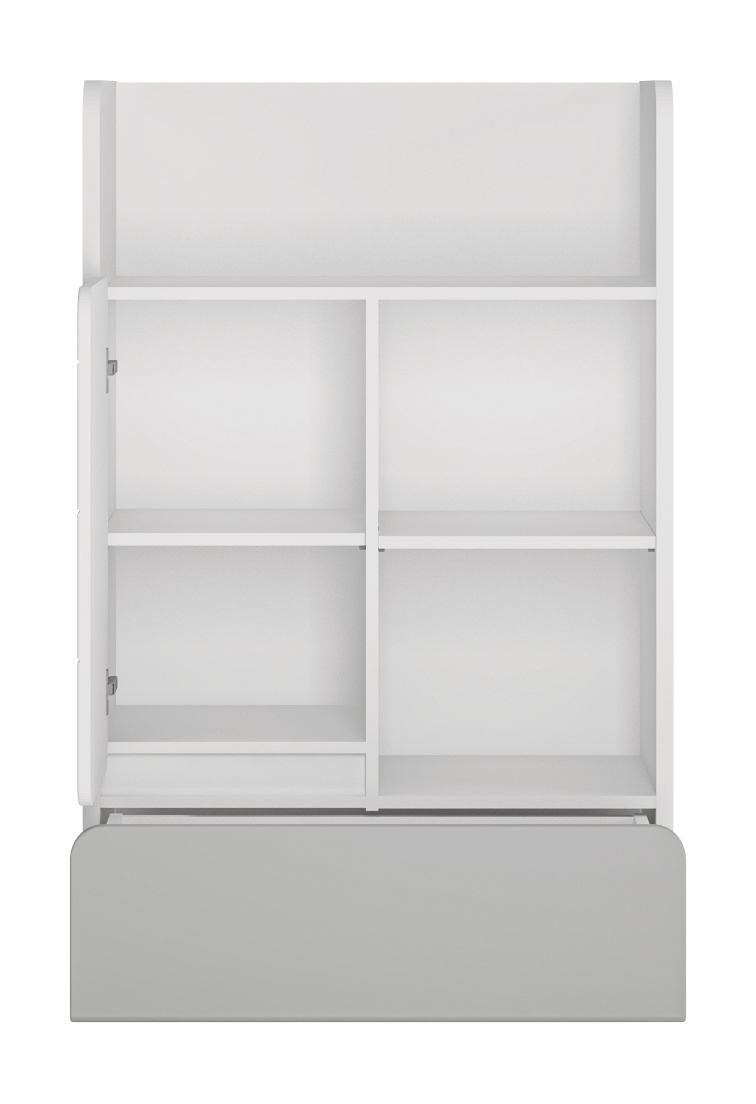 Furnival Regal Albi mit Tür und Schublade Modern Weiß