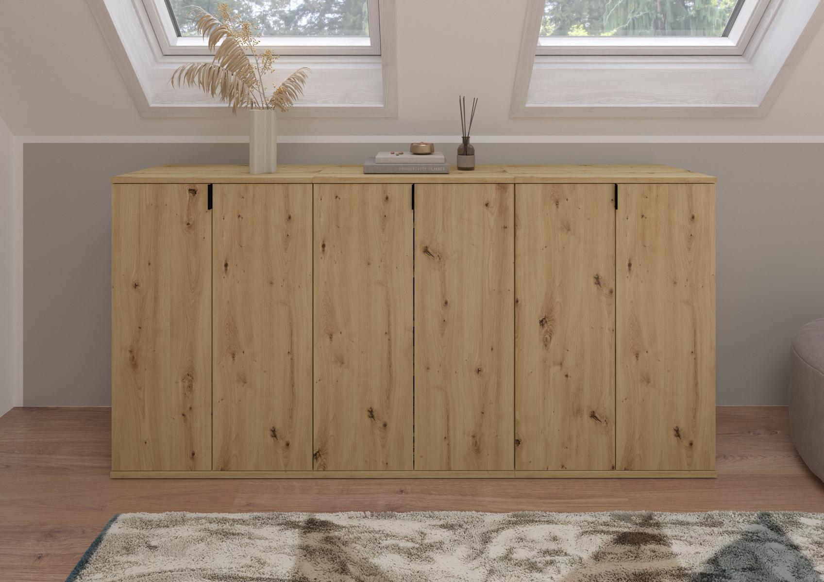Kommode Garderobe Projekt X Eiche HG 6-türig