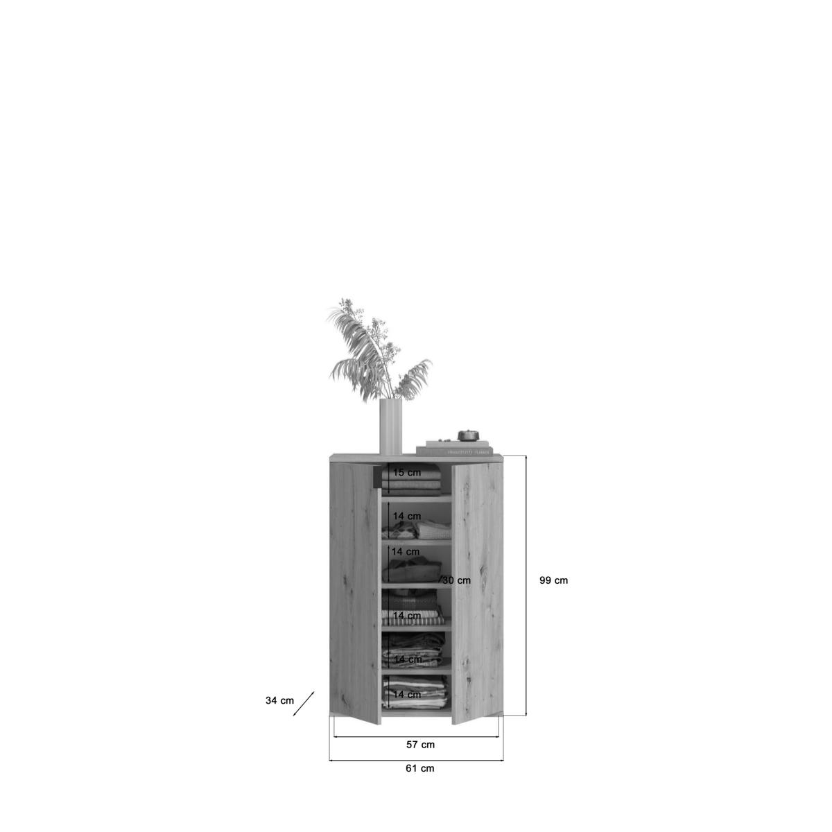 Kommode für Garderobe Projekt X Eiche 3-türig
