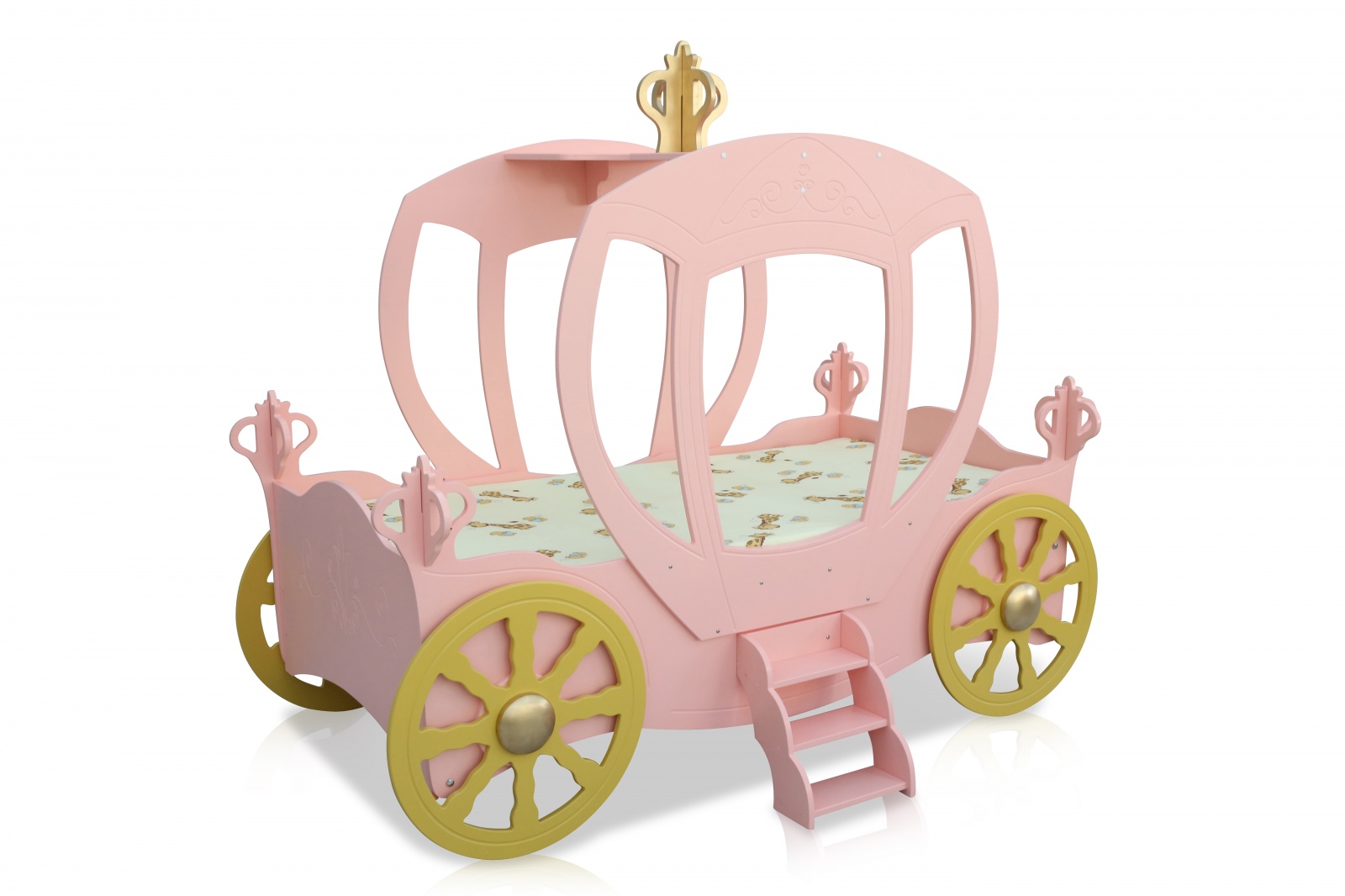Kinderbett Prinzessin Kutsche in Rosa mit Matratze