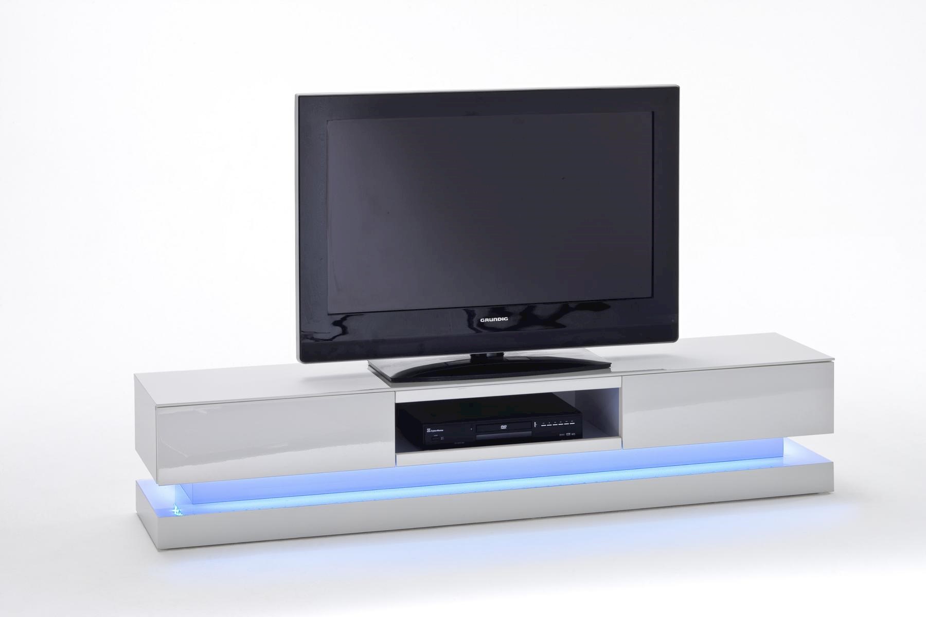 Media-TV-Element Step weiß mit LED inkl. Fernbedienung
