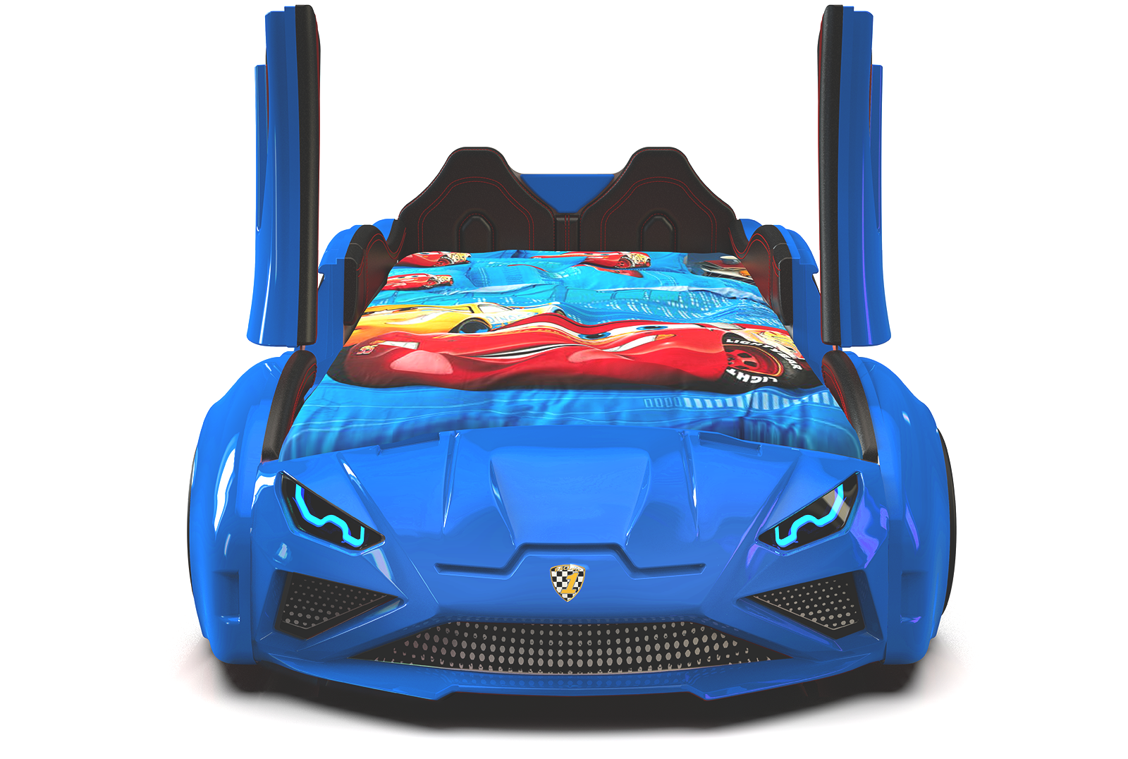 Autobett LP 660 Roadster mit Flügeltüren und Beleuchtung Blau