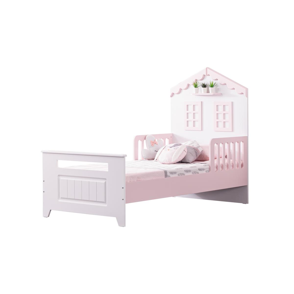 Odacix Kinderbett Fethiye 90x190 cm Weiß Pink
