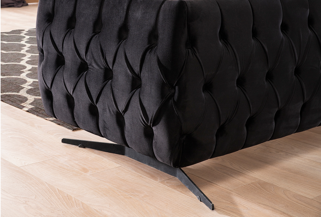 Eymense Design Sofa Elegans 3-Sitzer Schwarz