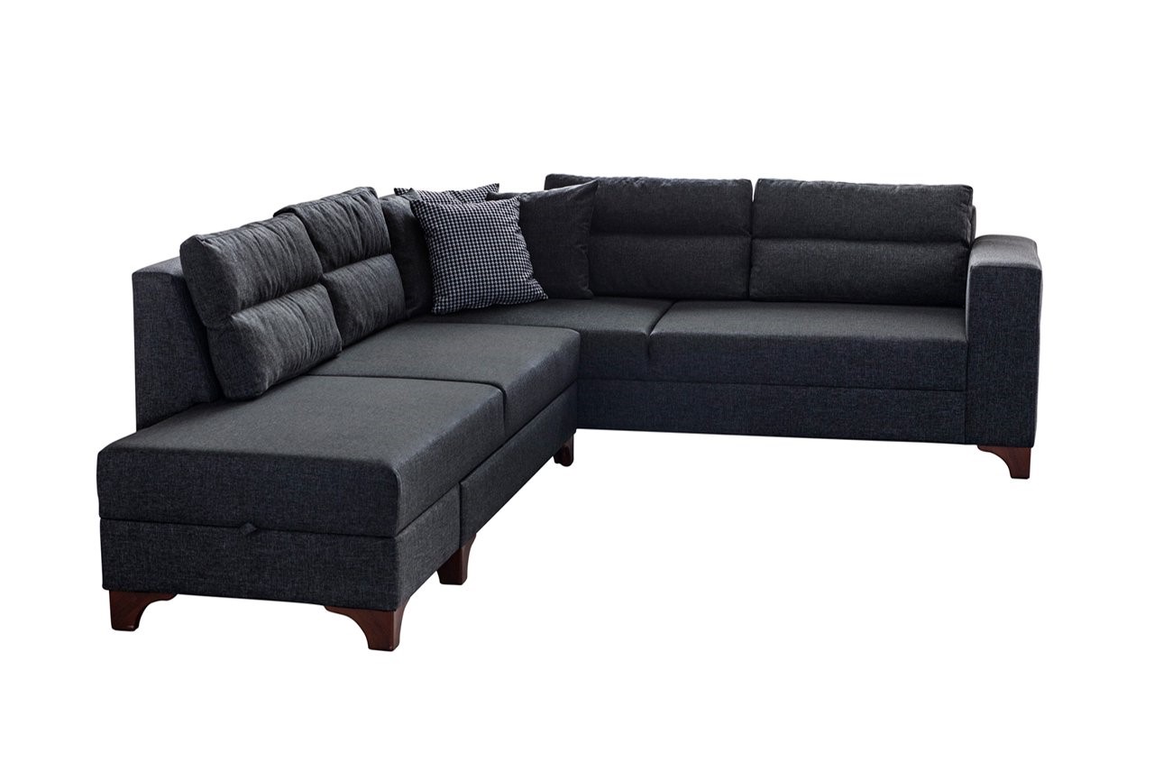 Eckcouch T-Loft Leinenstoff Anthrazit