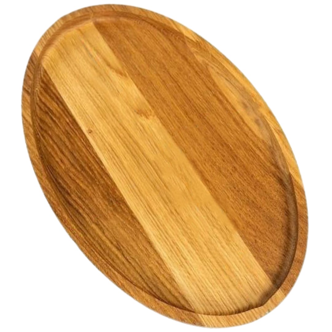 Holz4Home Dekotablett aus Eichenholz mit Kante oval