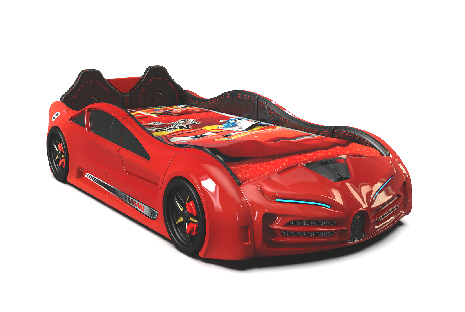 Autobett XR9 Racing mit LED und Flügeltüren Rot 