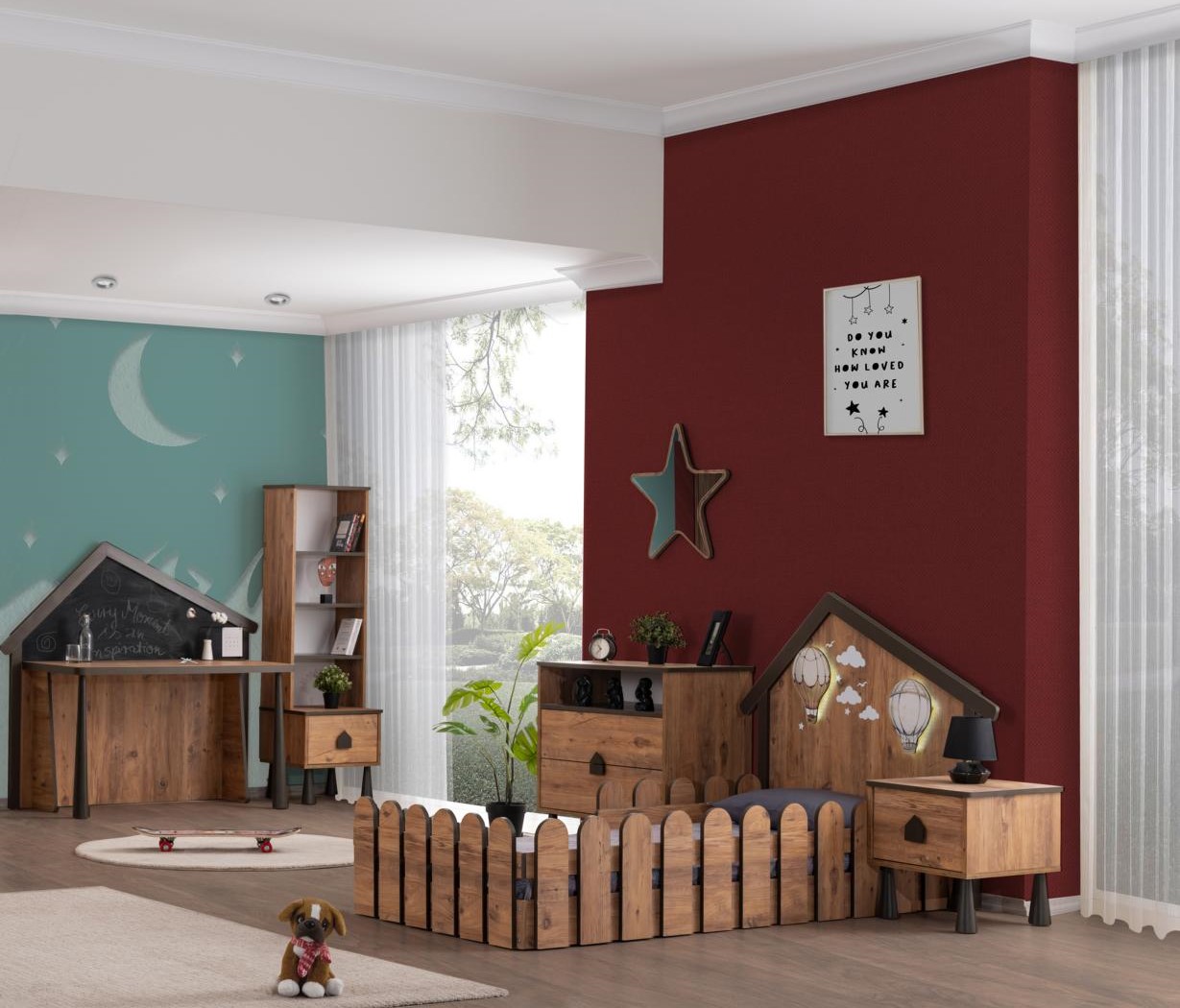 Odacix Kinderzimmer Set Garden 5-teilig Montessori 90x190 cm