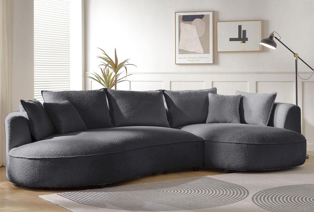 Ecksofa Venedik Teddystoff Anthrazit