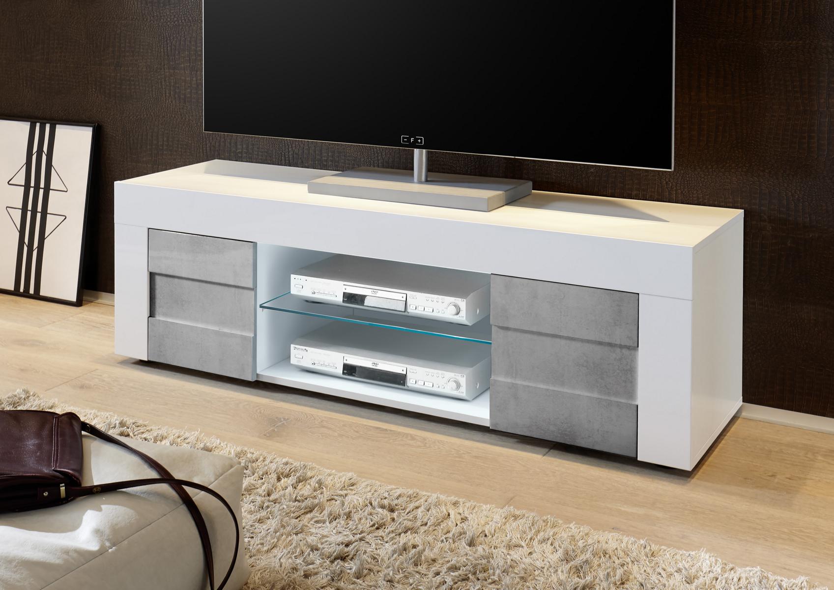 TV-Board Easy Modernes Design Beton-Optik 2 Türen 138 cm