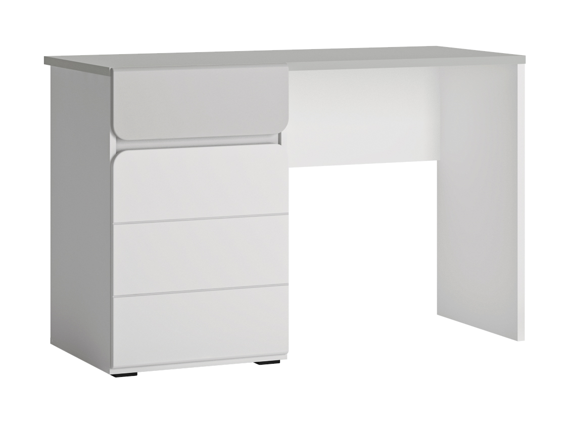 Furnival Schreibtisch Albi mit Schublade Weiß Grau