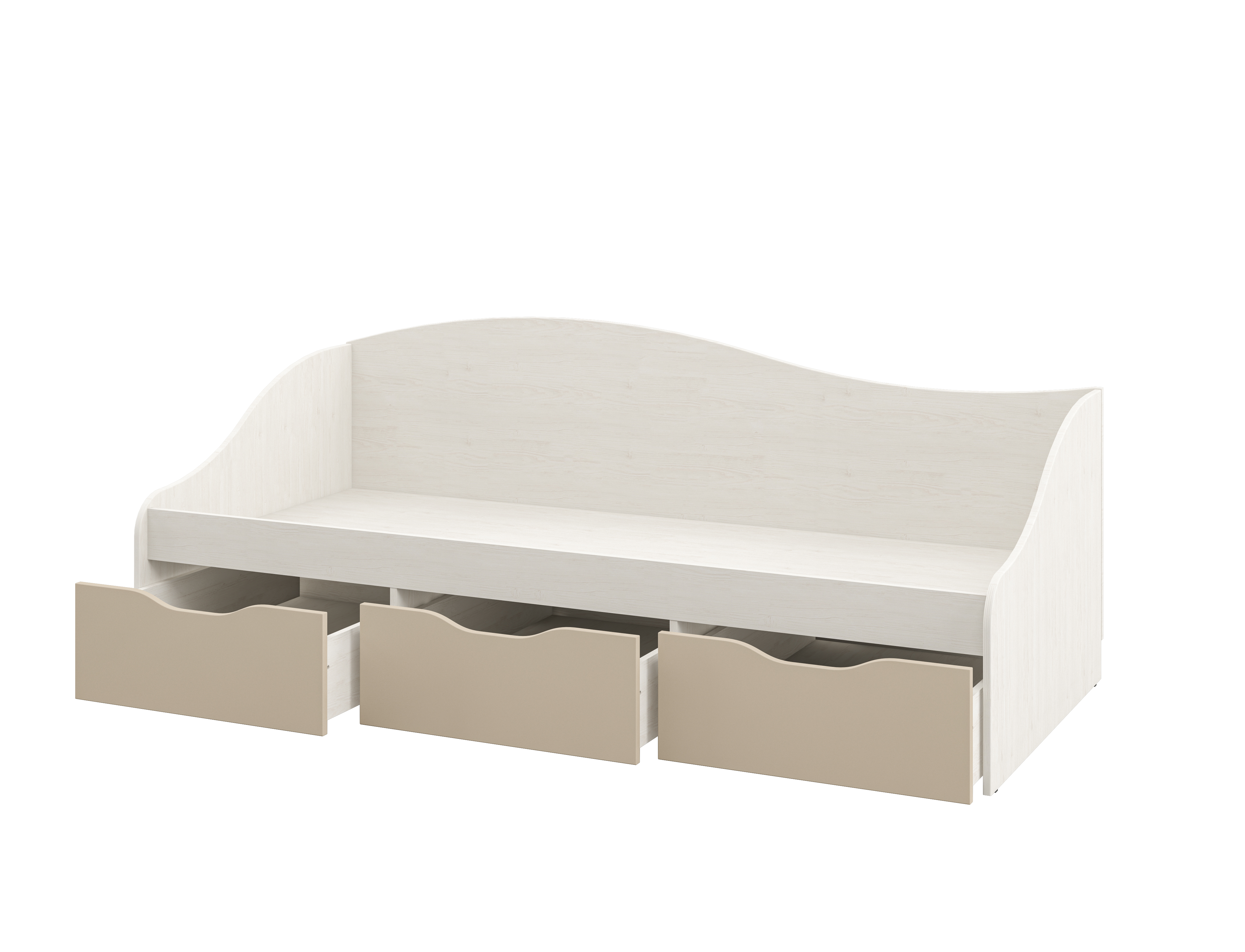 Neman Kinderbett Kombi mit Schubladen 80x190 cm Cappuccino Weiß