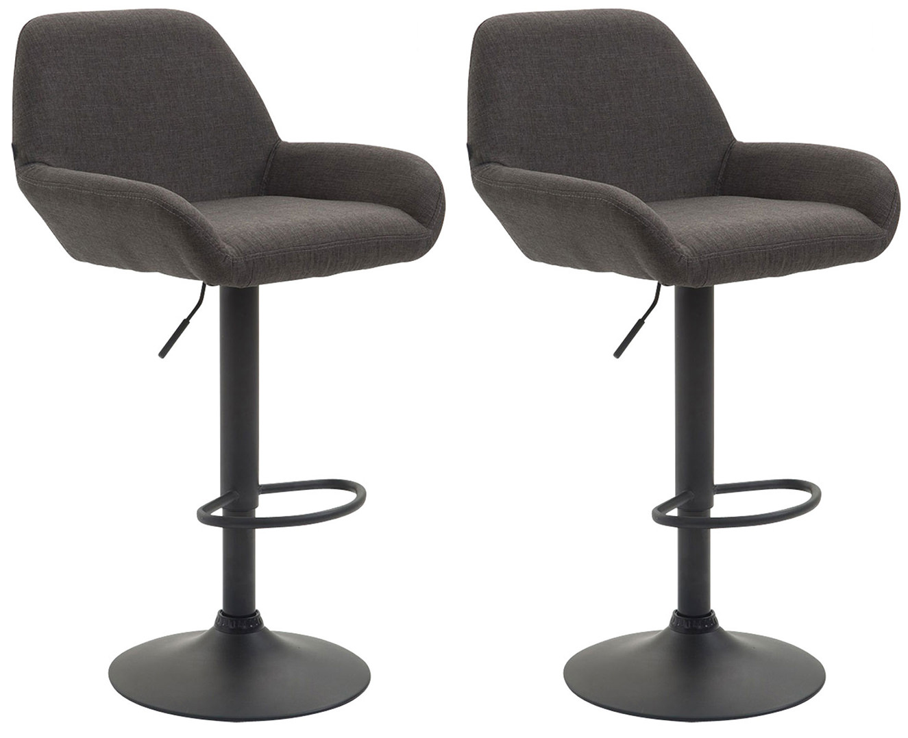 2er Set Barhocker Braga Stoff schwarz, dunkelgrau | 305314