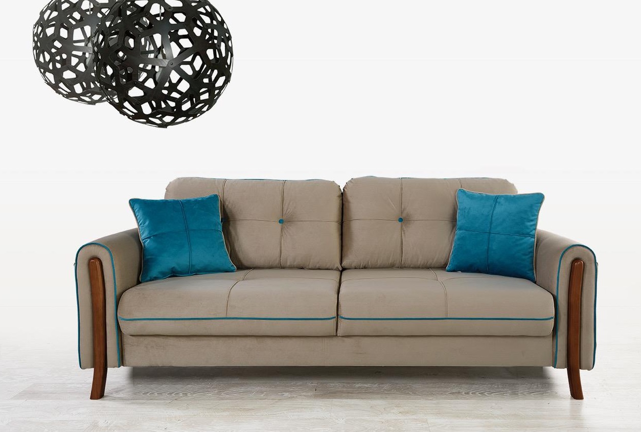 Design Sofa mit Schlaffunktion Mury Beige