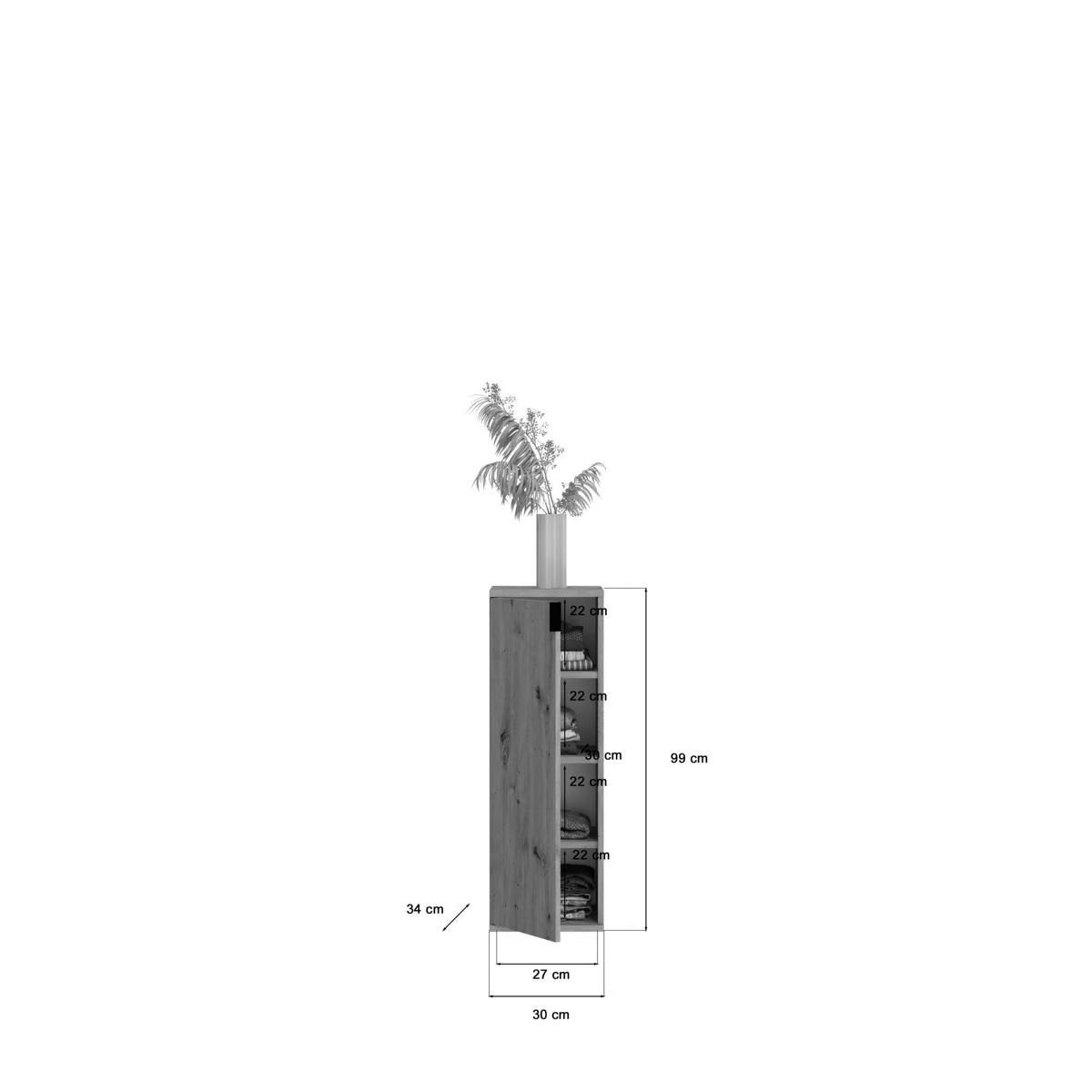 Kommode für Garderobe Projekt X Eiche 3-türig