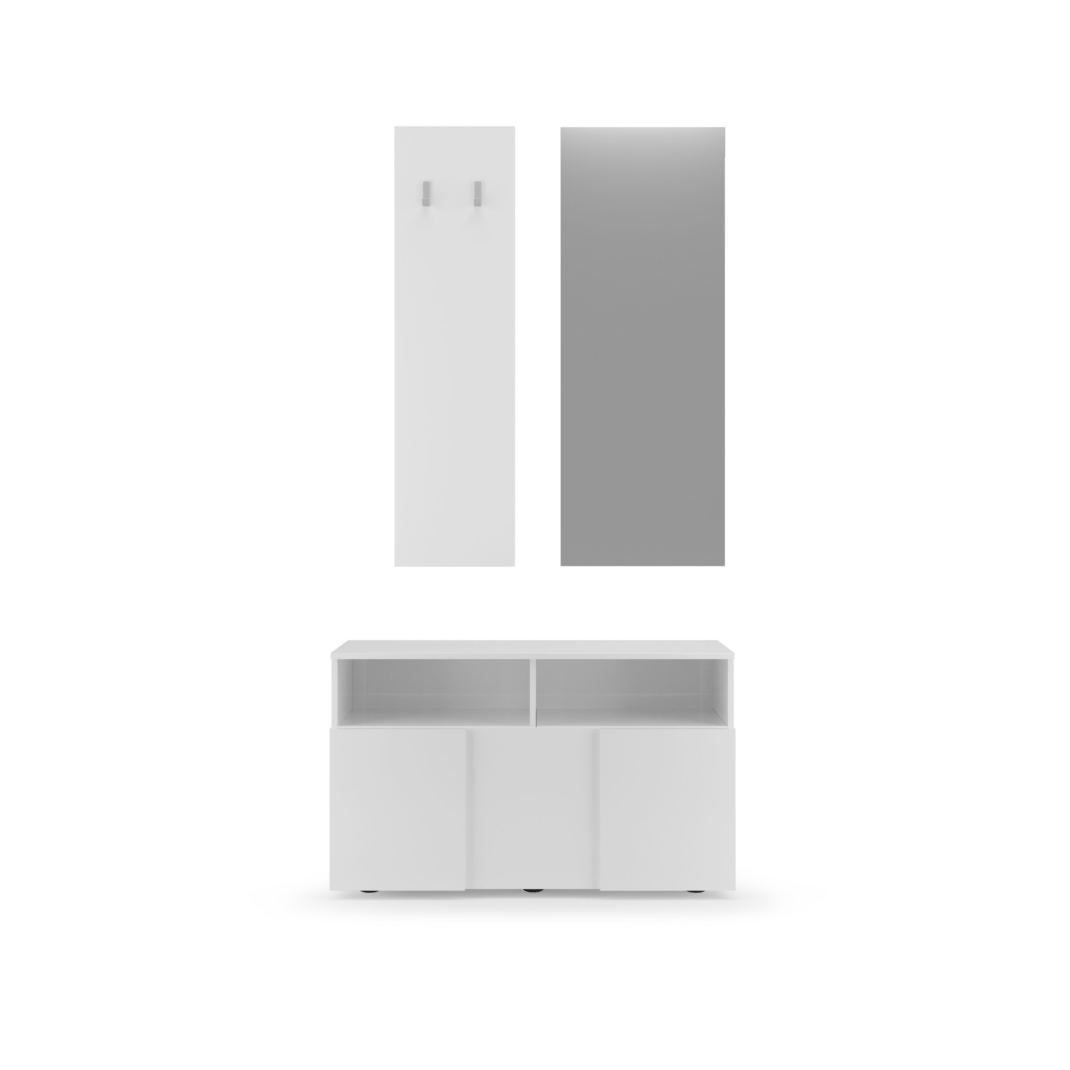 Spiegel Garderoben-Set mit Dama 3-teilig LC-Möbel Weiß