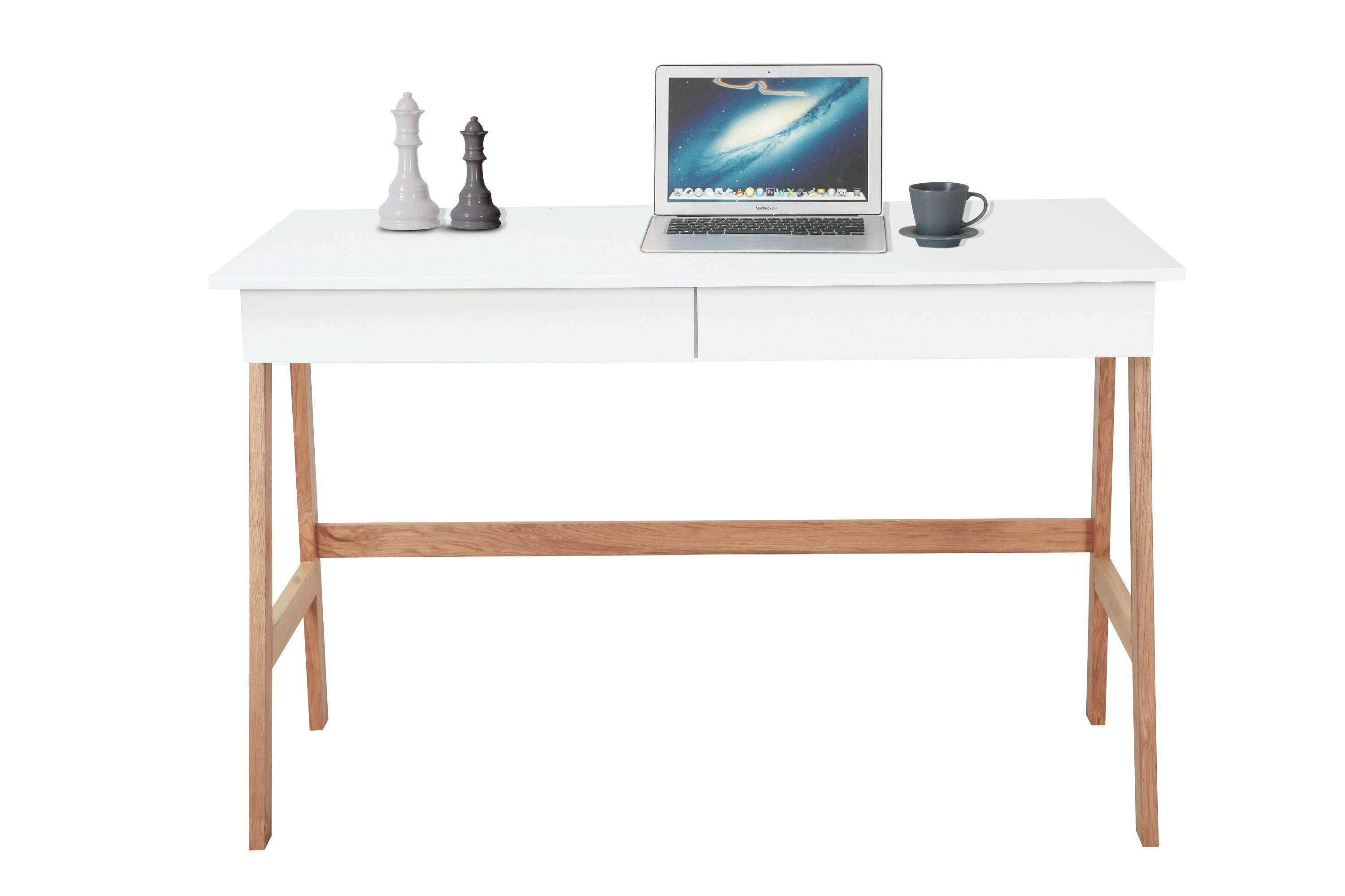 Möbilia Schreibtisch Umea mit 2 Schubladen Weiß