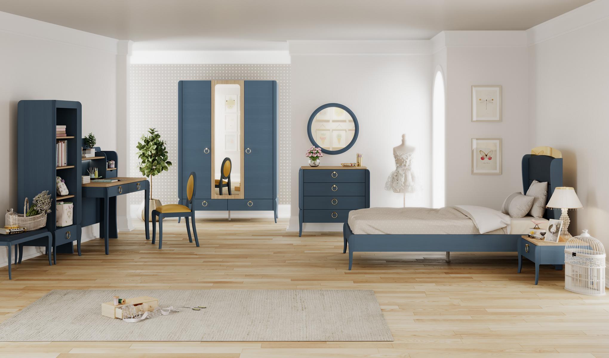 Almila Jugendzimmer komplett Elegant Blue 100x200 cm