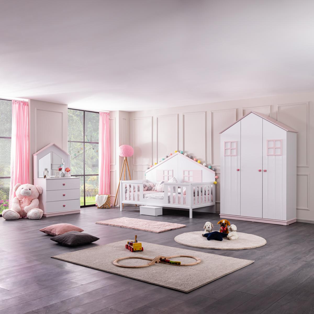 Odacix Kinderzimmer Set Fethiye 3-teilig Montessori Rosa