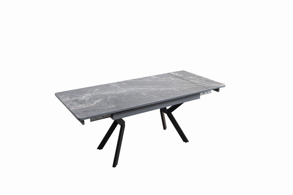 Raudi Esszimmer-Tisch Panama 130x80 ausziehbar Marmoroptik Grau