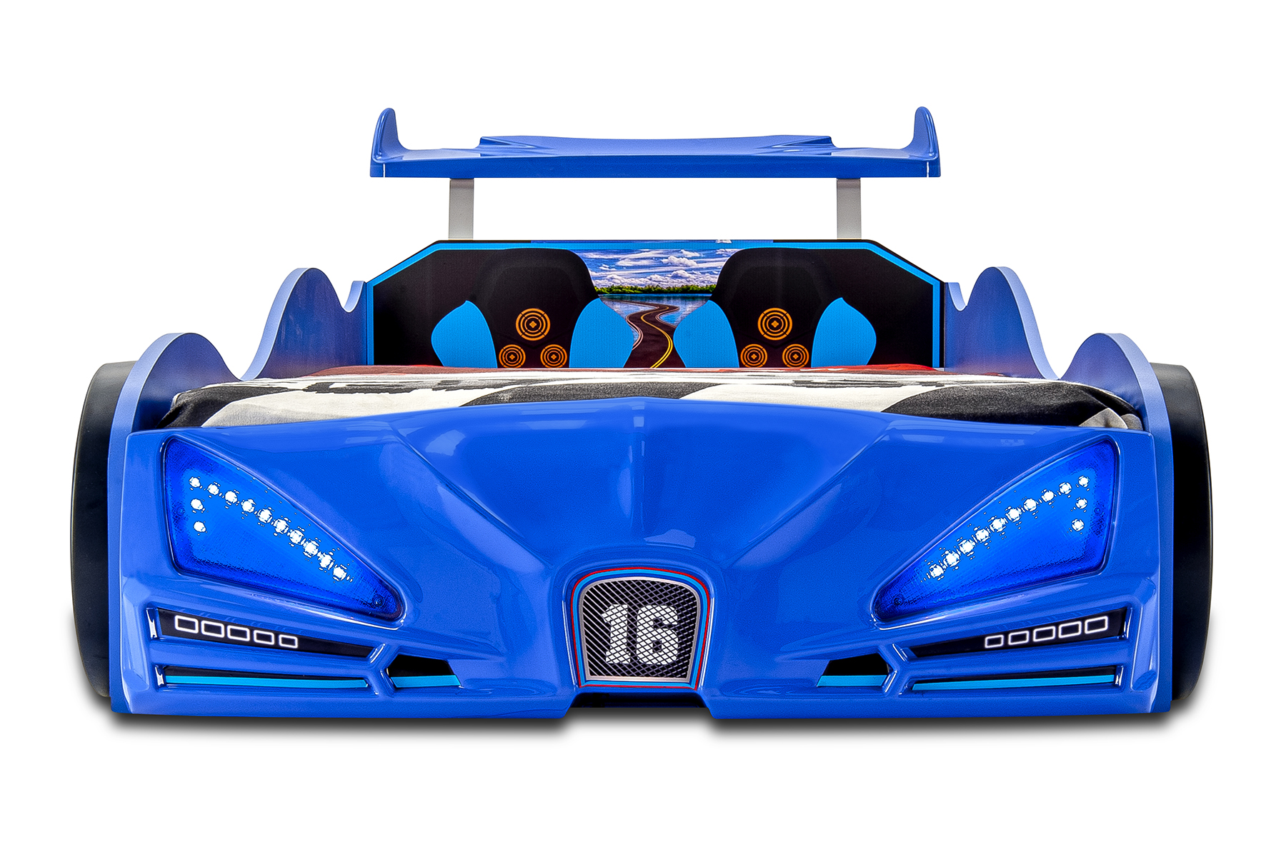 Autobett XR-4 Venom mit Scheinwerfer und Sound Blau