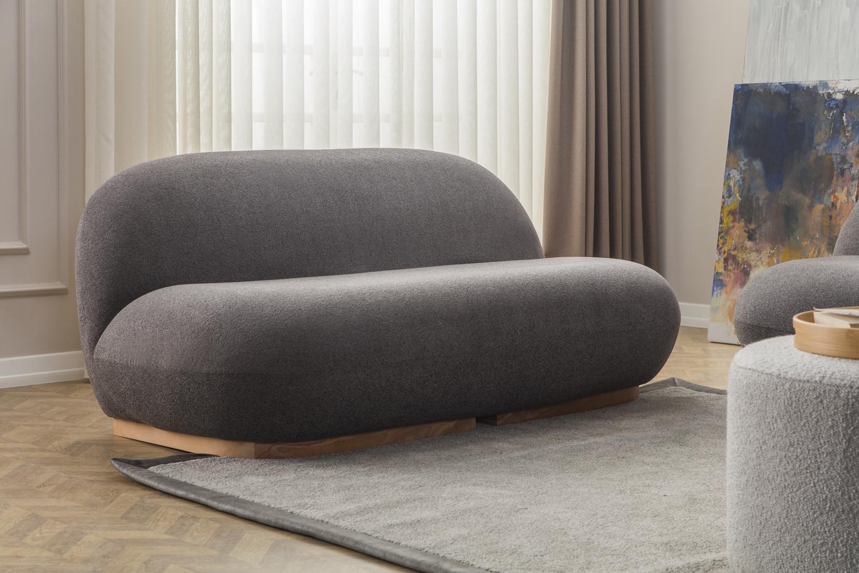Eymense Design Sofa Pretty 2-Sitzer Modern Grau