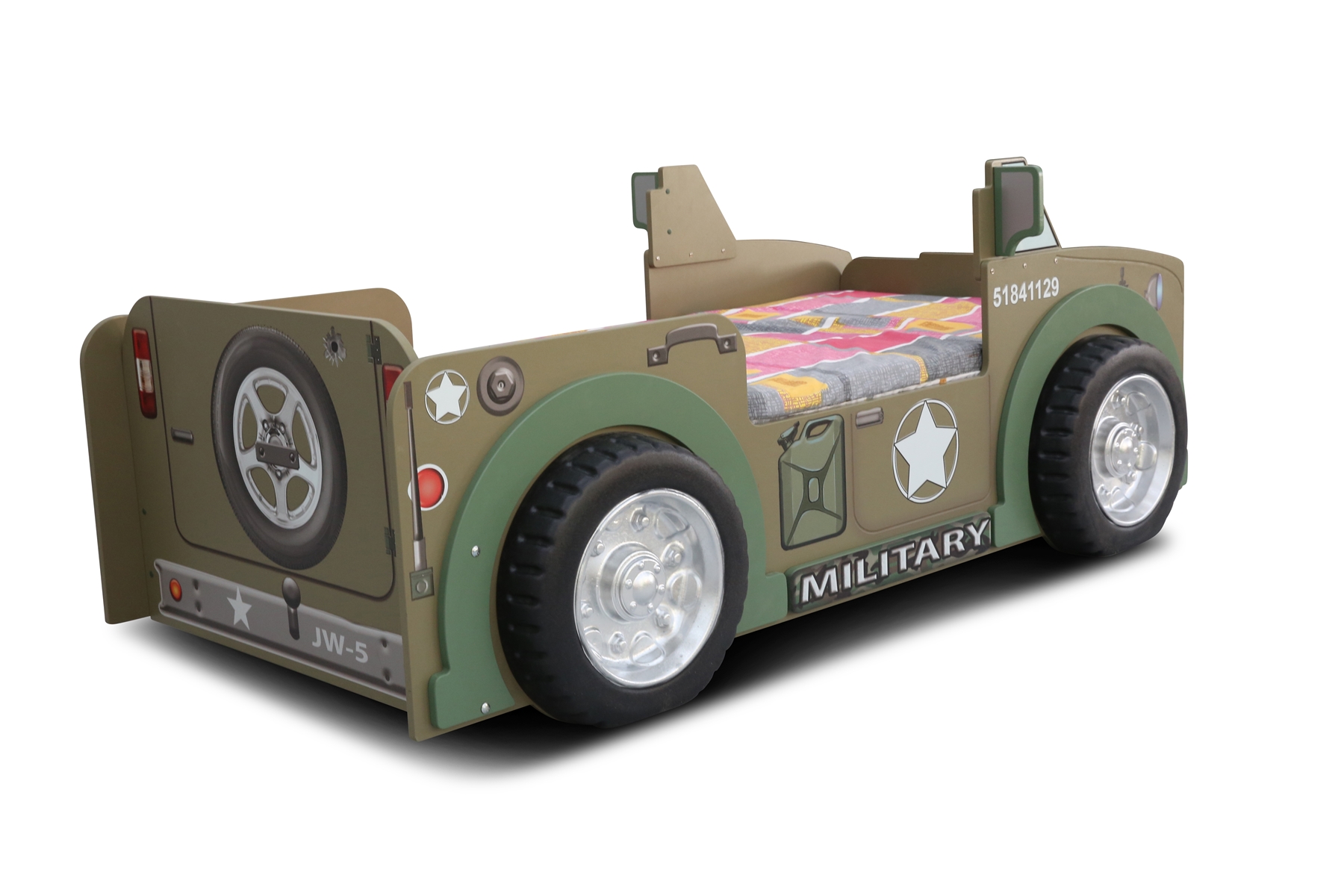 Kinder Autobett Jeepi Militär inkl. Matratze 90x190