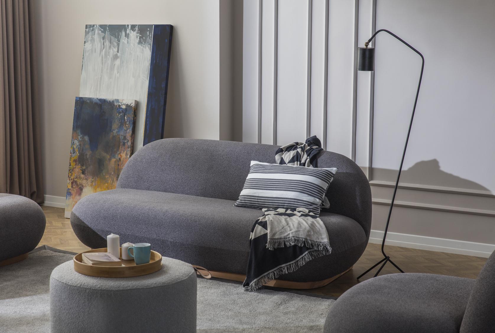 Eymense Design Sofa Pretty 3-Sitzer Modern Grau