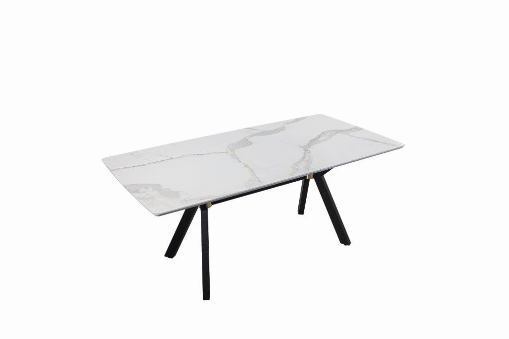 Raudi Esszimmer-Tisch Malta 160x85 Marmoroptik Weiß