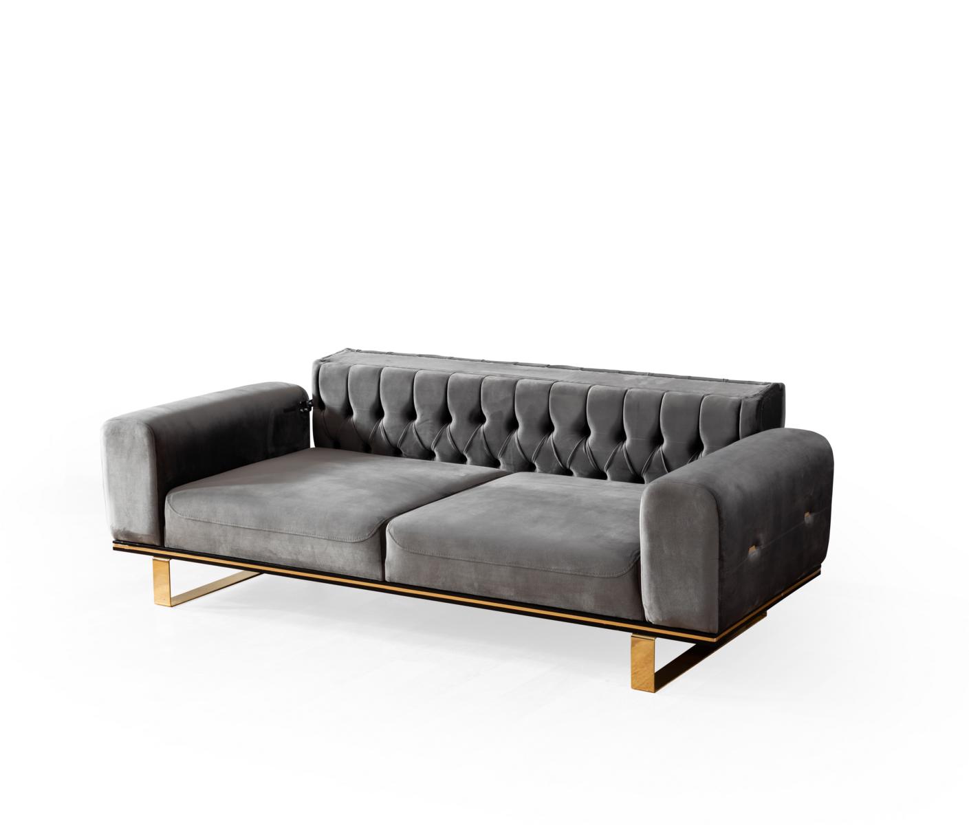 Eymense Design Sofa 20 Sitzer Arizona Anthrazit Gold