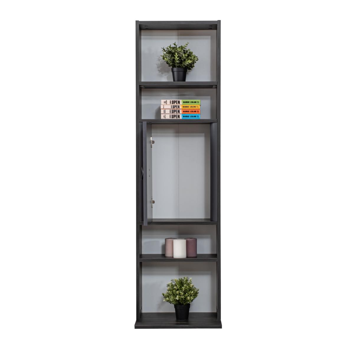 Odacix Design Bücherregal Black mit Tür in Anthrazit