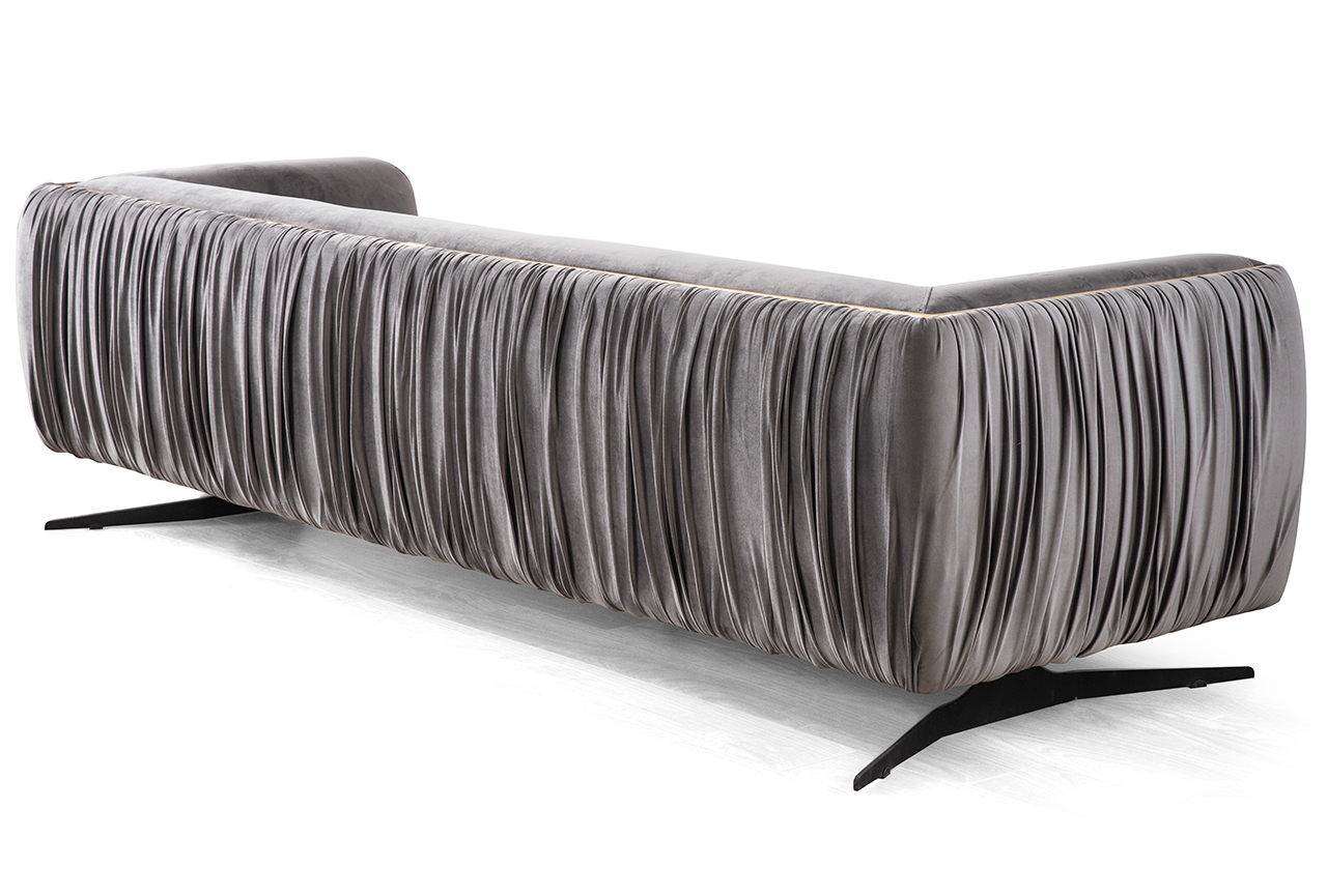 Eymense Design Sofa Elegans 3-Sitzer Schwarz