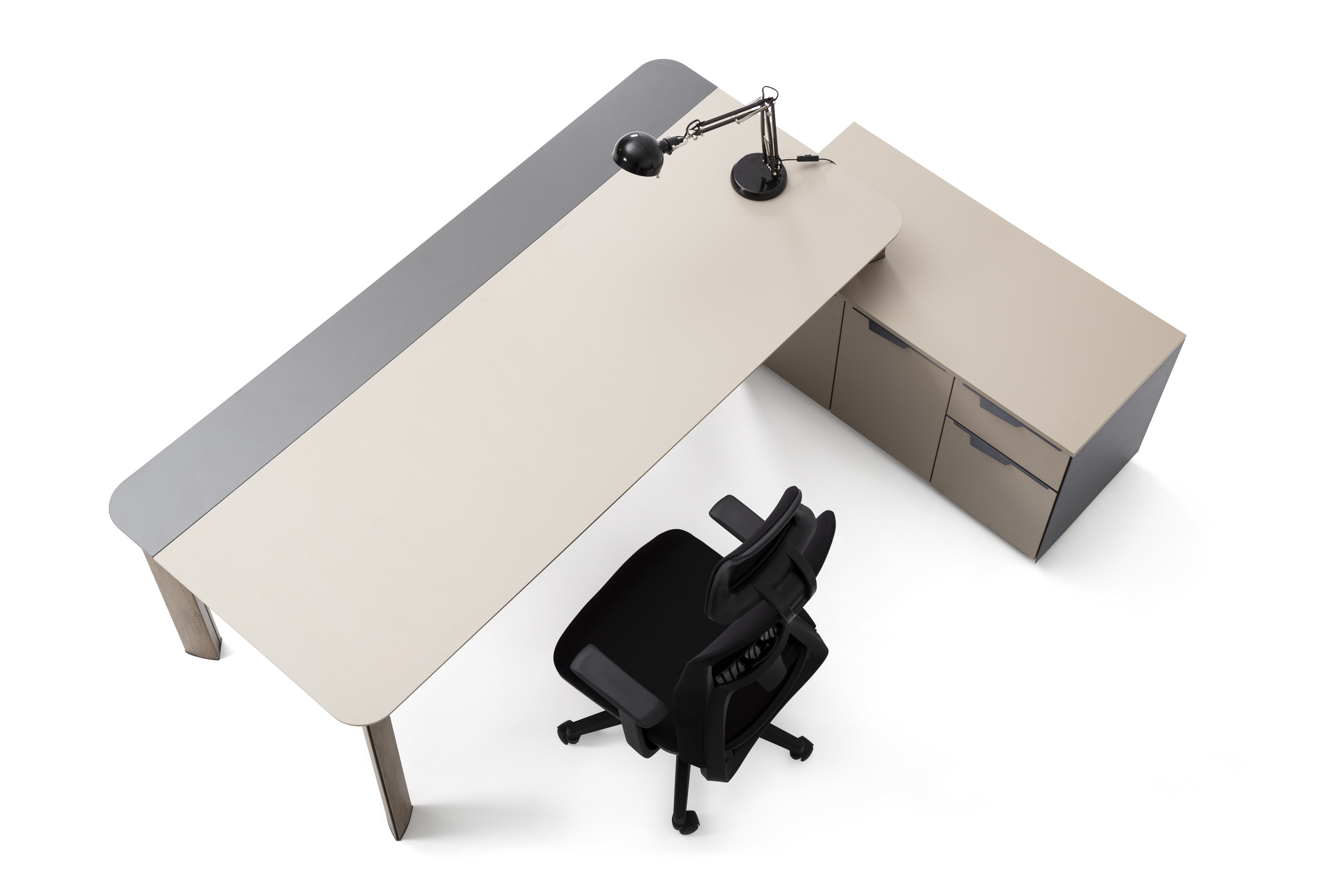Ovali Schreibtisch 3-teilig Twist L3 mit Transportschäden