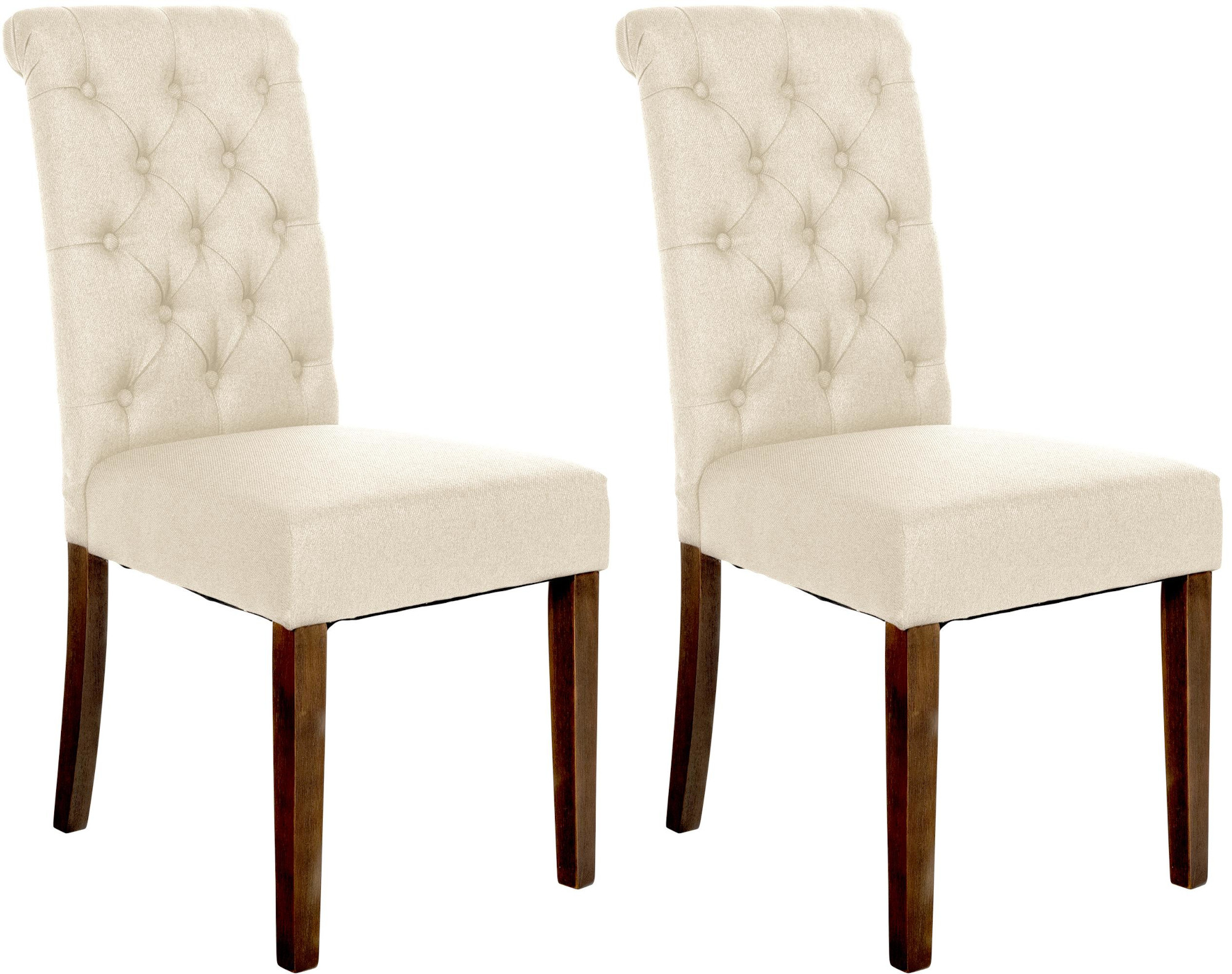 2er Set Esszimmerstühle Lisburn Stoff, creme | 322771