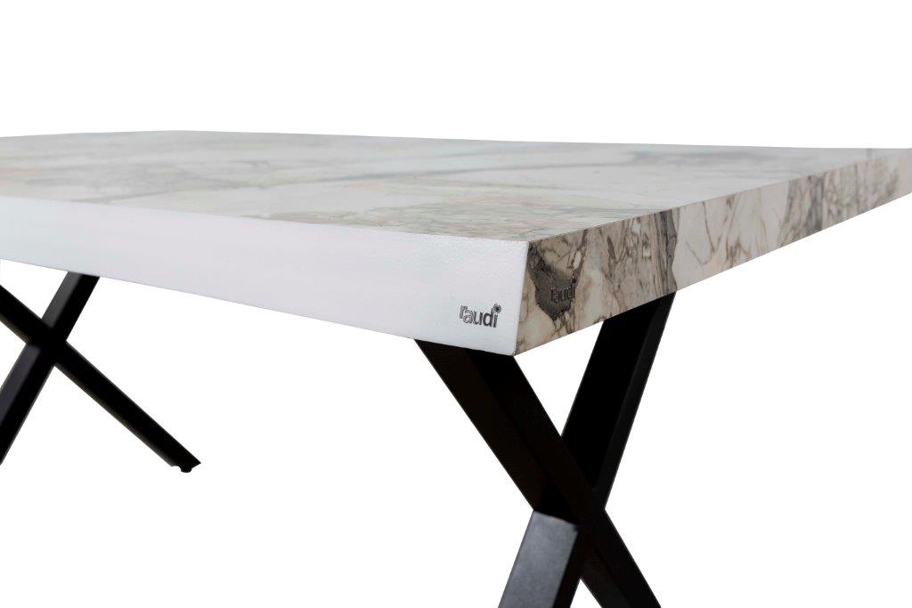 Raudi Esszimmer-Tisch Otantik 160x85 Marmoroptik Weiß