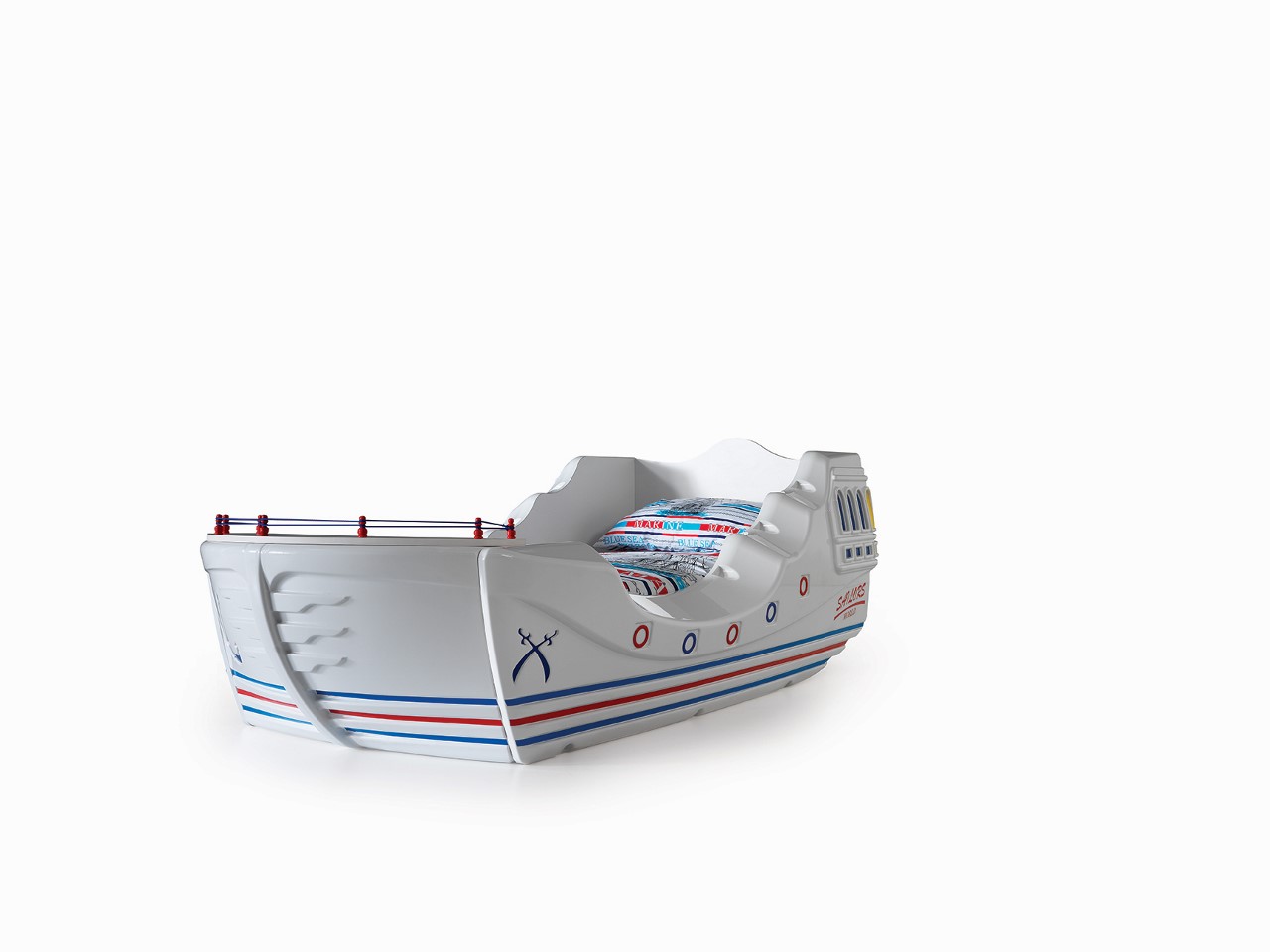 Titi Kinderbett Boot Marine Captain für kleine Seemänner 90x190 cm