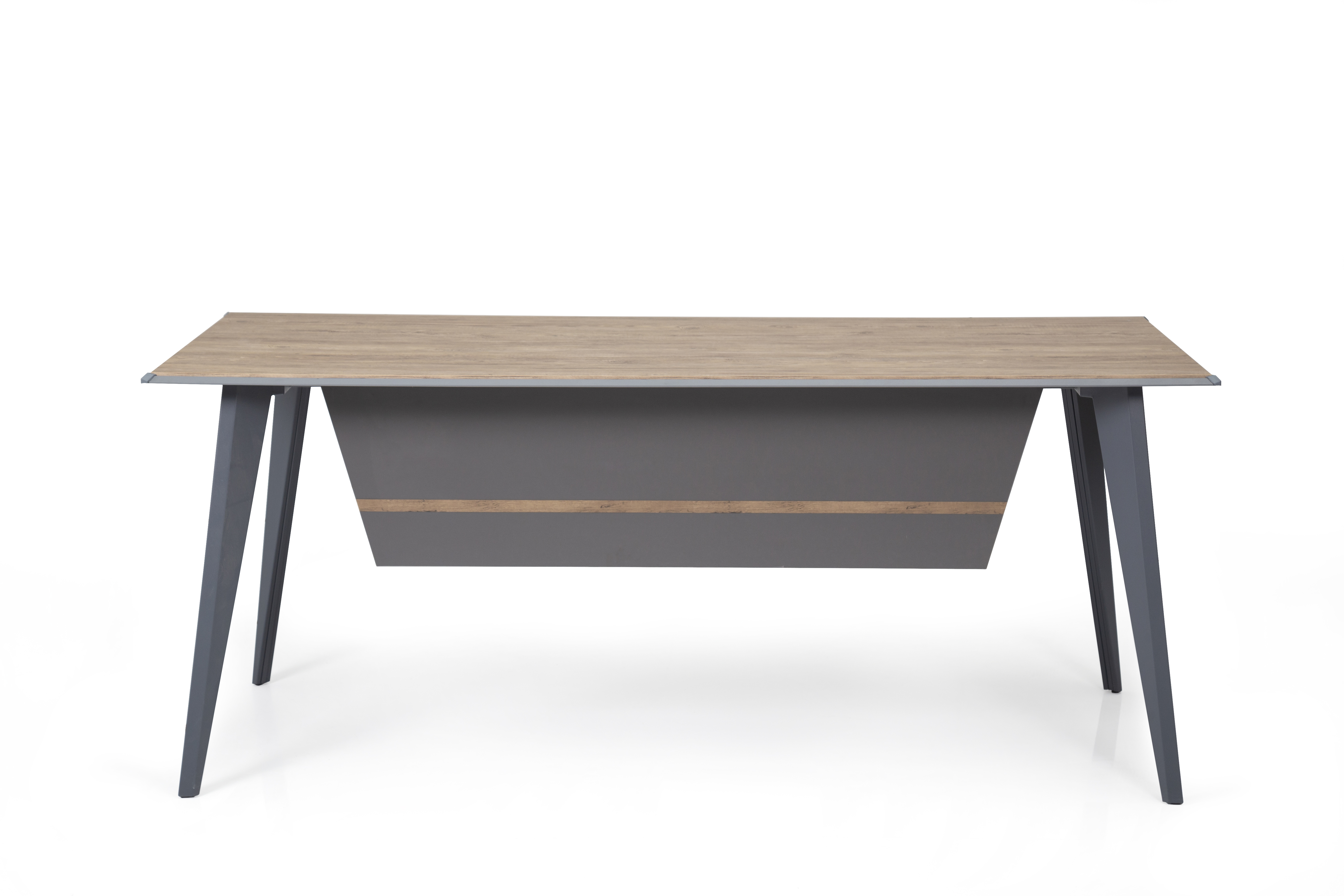 Ovali Schreibtisch 4-beinig Eco Holzoptik 180x80x75 cm