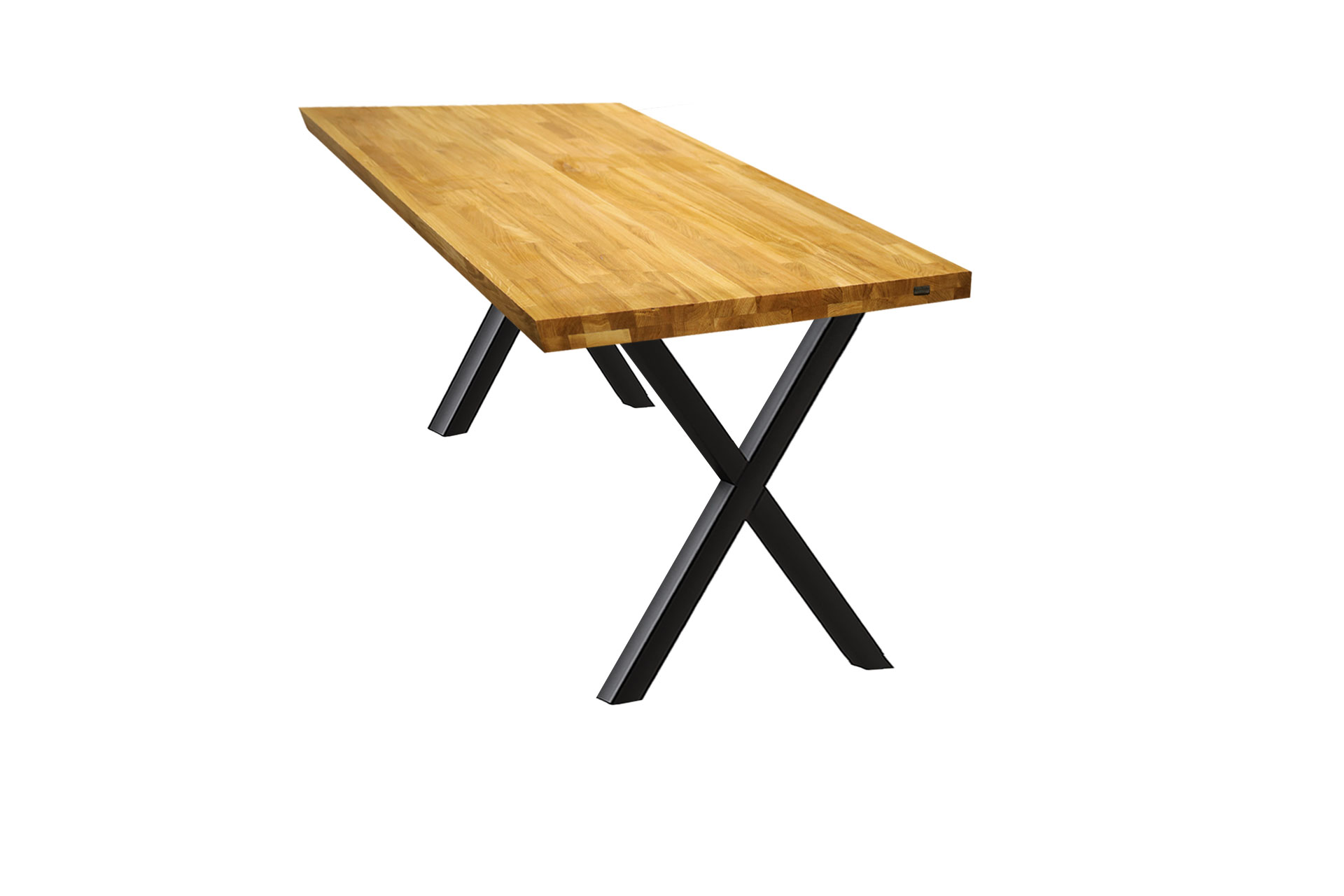 Holz4Home Tischplatte Eiche massiv aufgedoppelt mit Gestell 