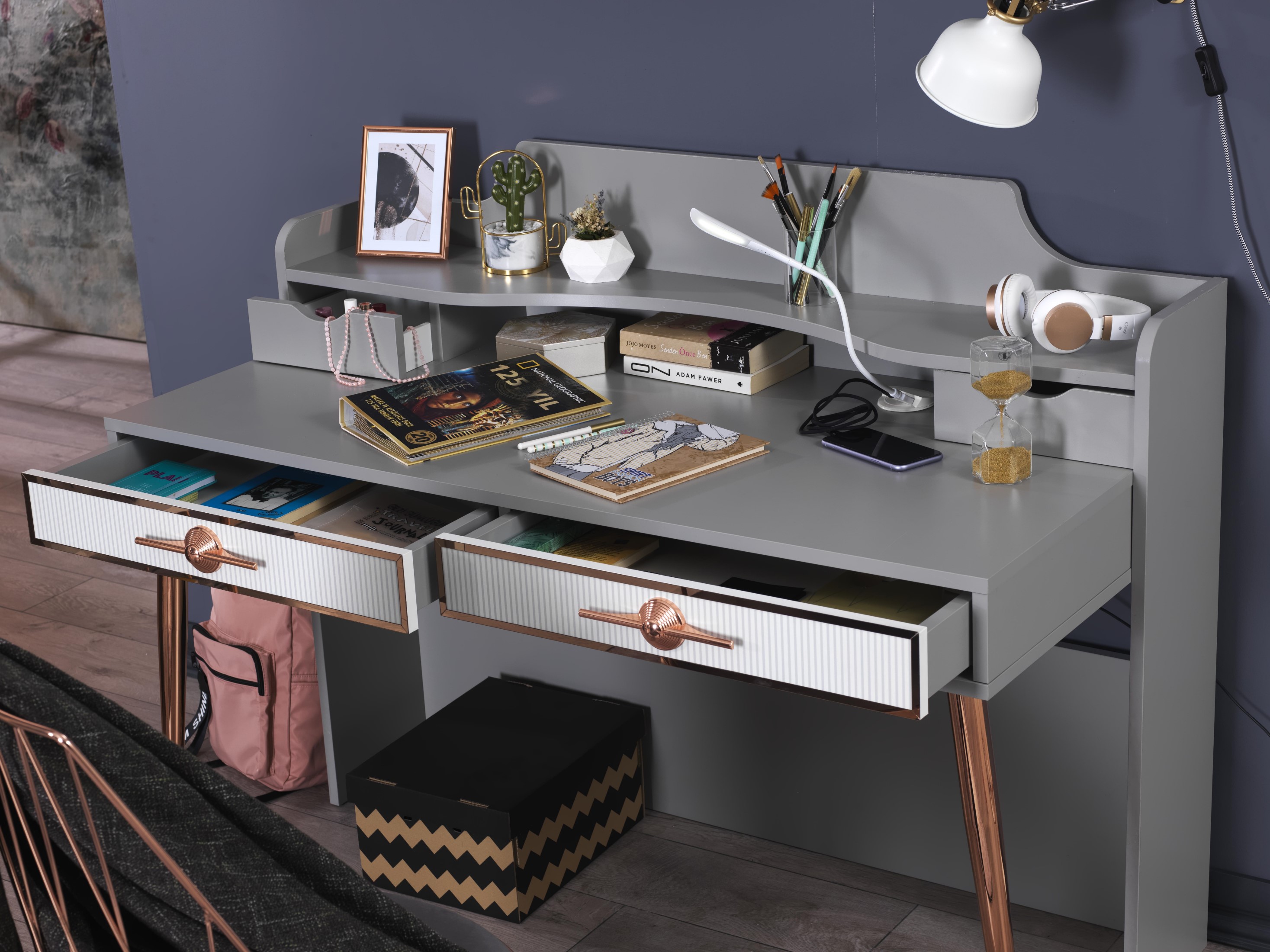 Ritmik Schreibtisch Lara mit Schubladen & USB