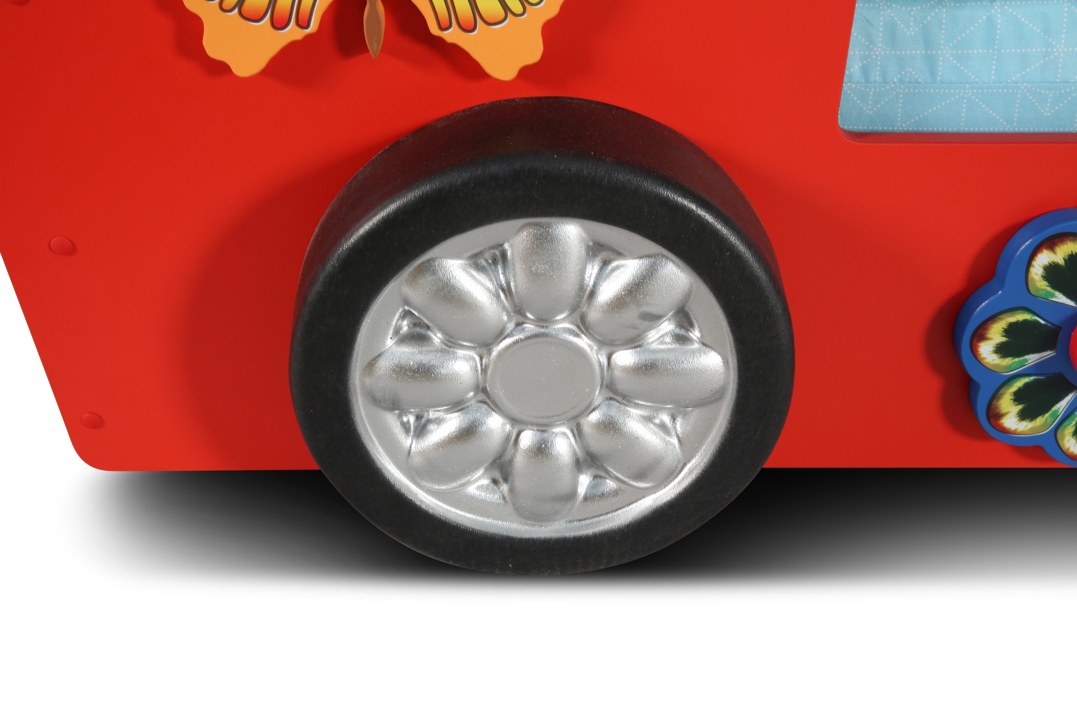Autobett Happy Bus inkl. Matratze in Rot mit Leiter