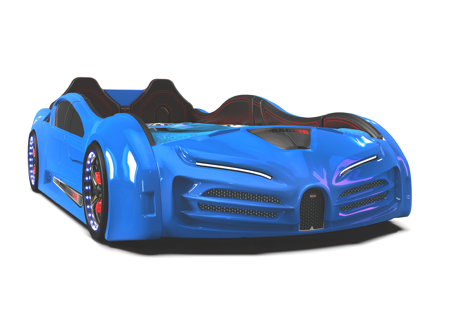 Autobett XR9 Racing mit LED und Flügeltüren Blau