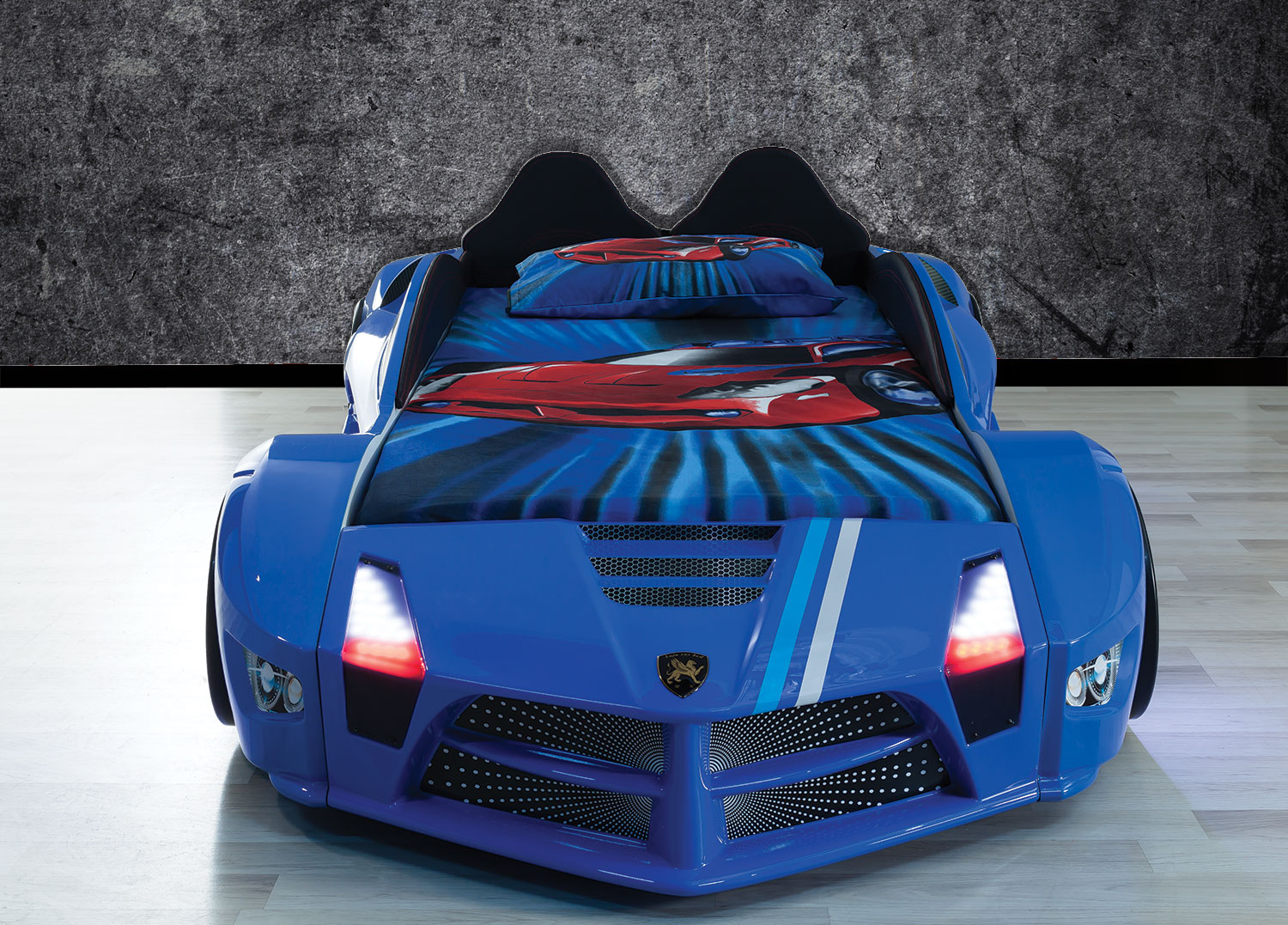 Autobett in Blau Luxury mit LED Beleuchtung