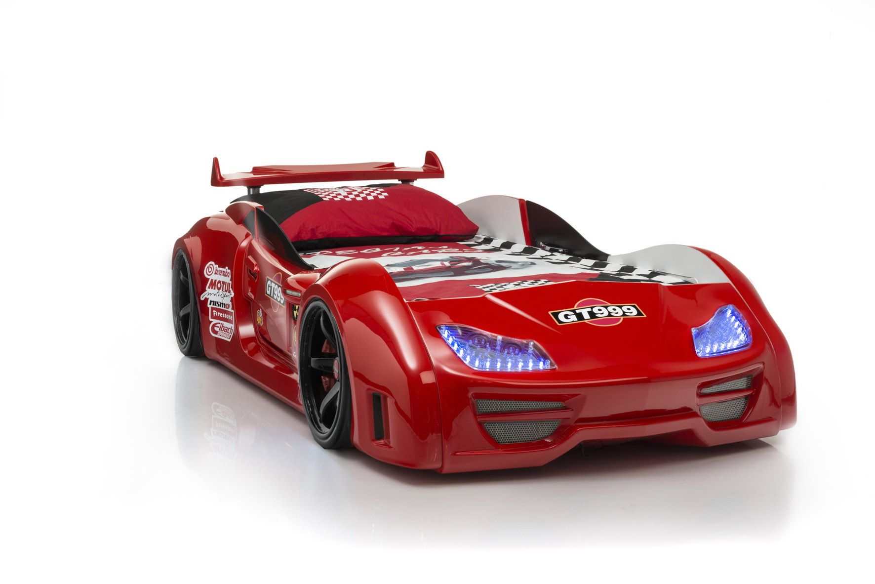 Autobett GT 999 Medium mit Scheinwerfer und Sound Rot 